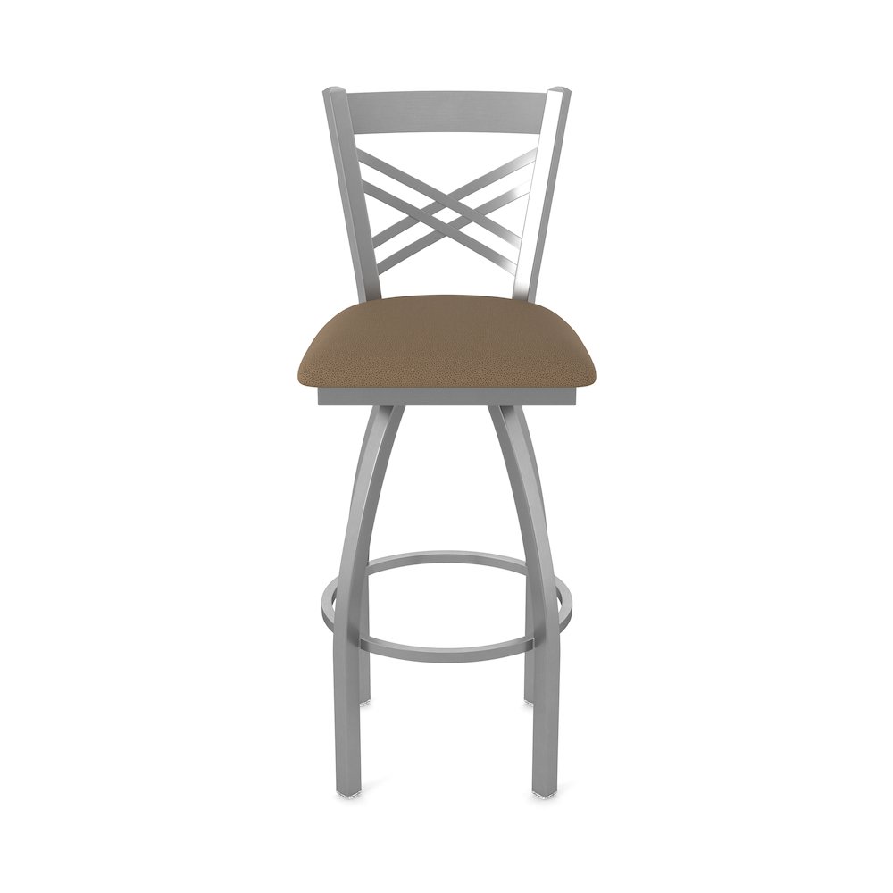 820 Catalina Stainless Steel 36" Swivel Bar Stool with Rein Thatch Seat. Picture 5