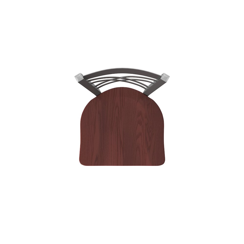 820 Catalina Stainless Steel 25" Swivel Counter Stool with Dark Cherry Oak Seat. Picture 3