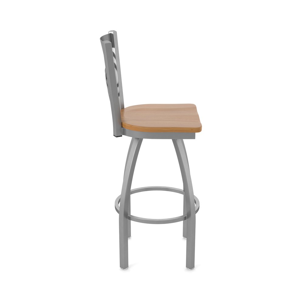820 Catalina Stainless Steel 25" Swivel Counter Stool with Medium Maple Seat. Picture 4