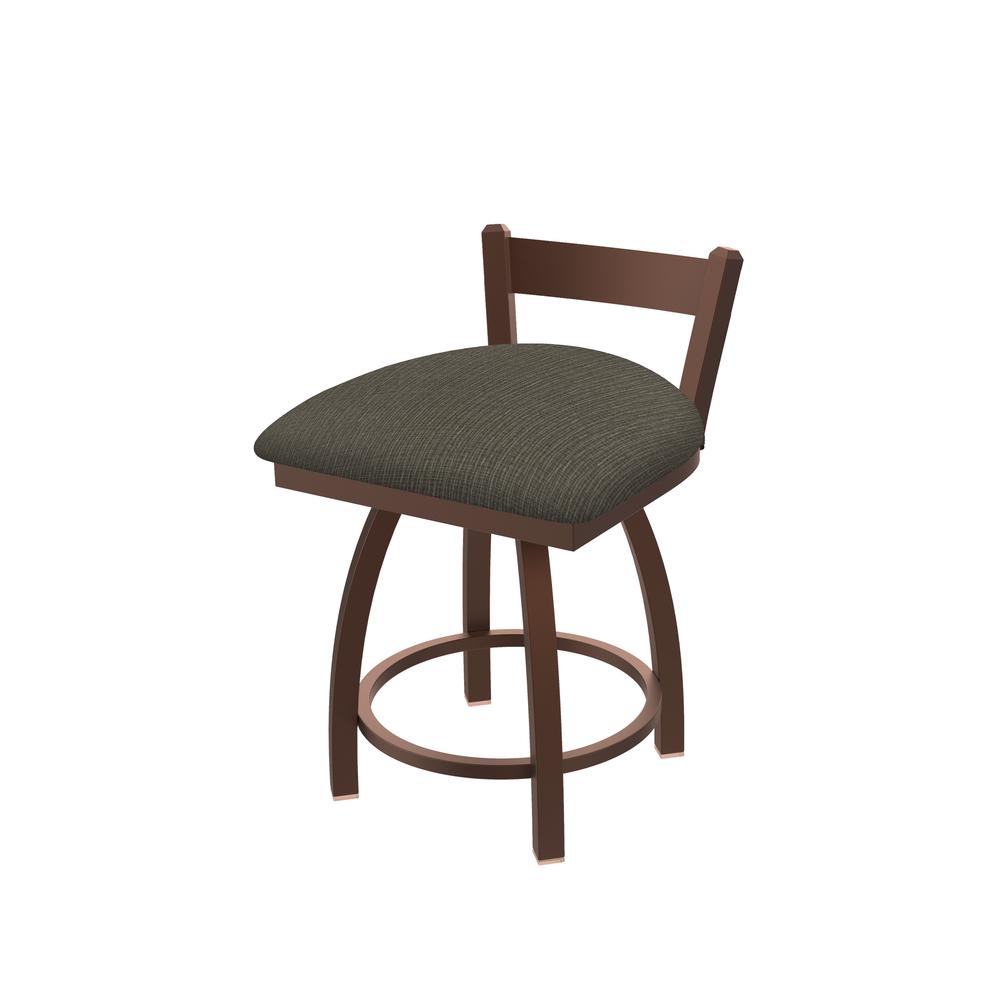 821 Catalina 18" Low Back Swivel Vanity Stool with Bronze Finish and Graph Chalice Seat. Picture 1