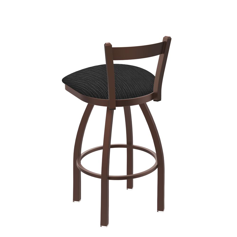 821 Catalina 30" Low Back Swivel Bar Stool with Bronze Finish and Graph Coal Seat. Picture 2