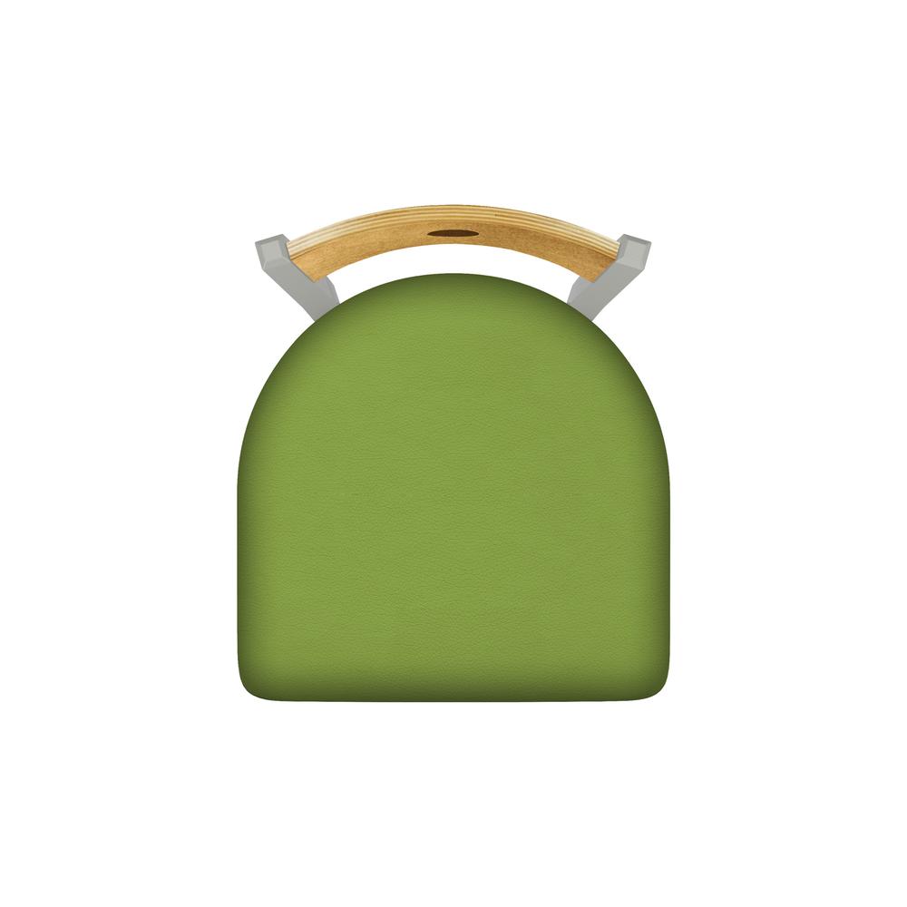 830 Voltaire 36" Swivel Counter Stool with Anodized Nickel Finish, Medium Back, and Canter Kiwi Green Seat. Picture 3