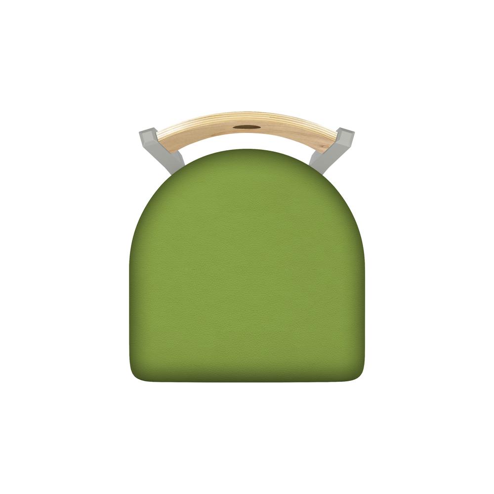 830 Voltaire 36" Swivel Counter Stool with Anodized Nickel Finish, Natural Back, and Canter Kiwi Green Seat. Picture 3