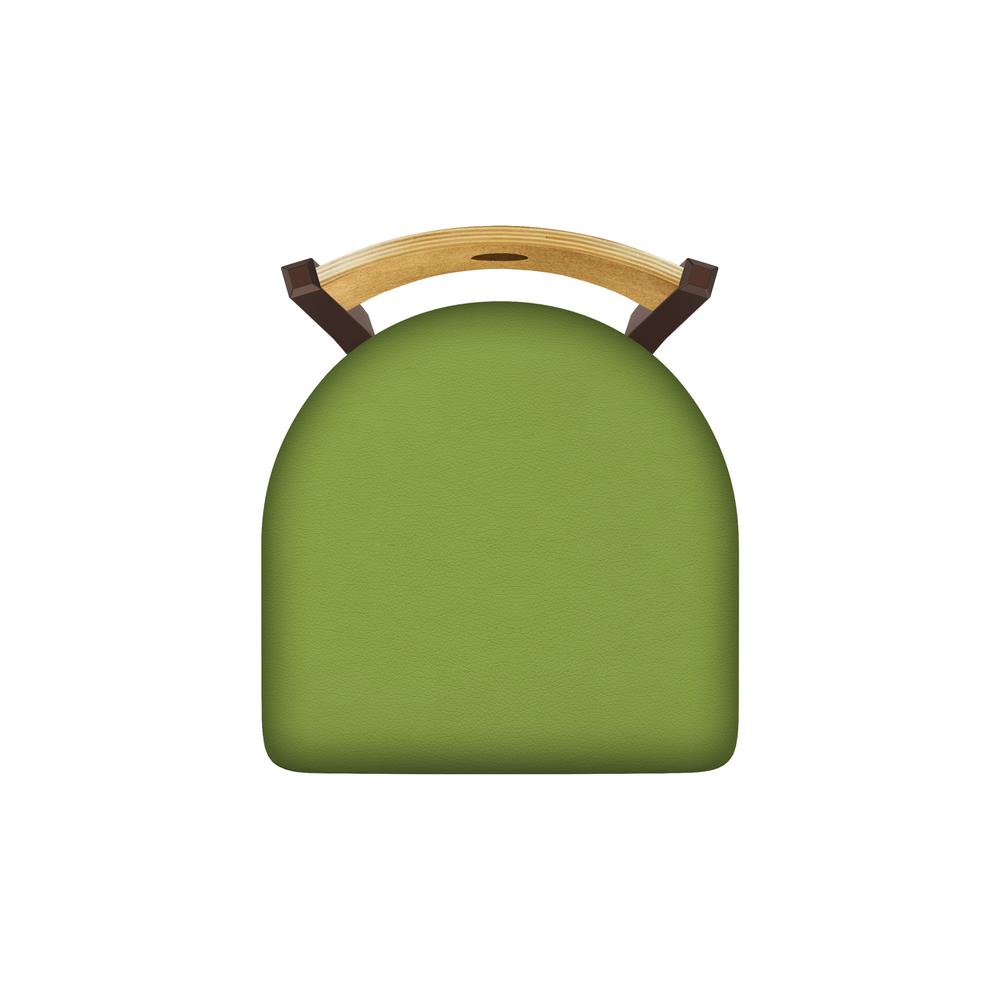 830 Voltaire 36" Swivel Counter Stool with Bronze Finish, Medium Back, and Canter Kiwi Green Seat. Picture 3