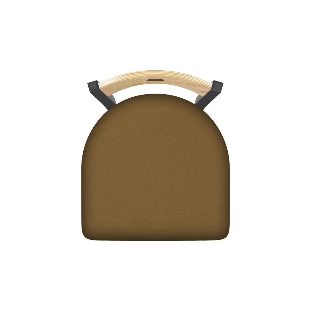 830 Voltaire 25" Swivel Counter Stool with Pewter Finish, Natural Back, and Canter Saddle Seat. Picture 3