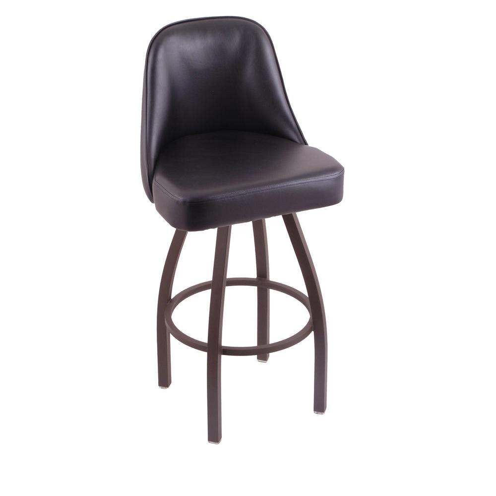 840 Grizzly 36" Swivel Bar Stool with Bronze Finish and Black Vinyl Seat. Picture 1