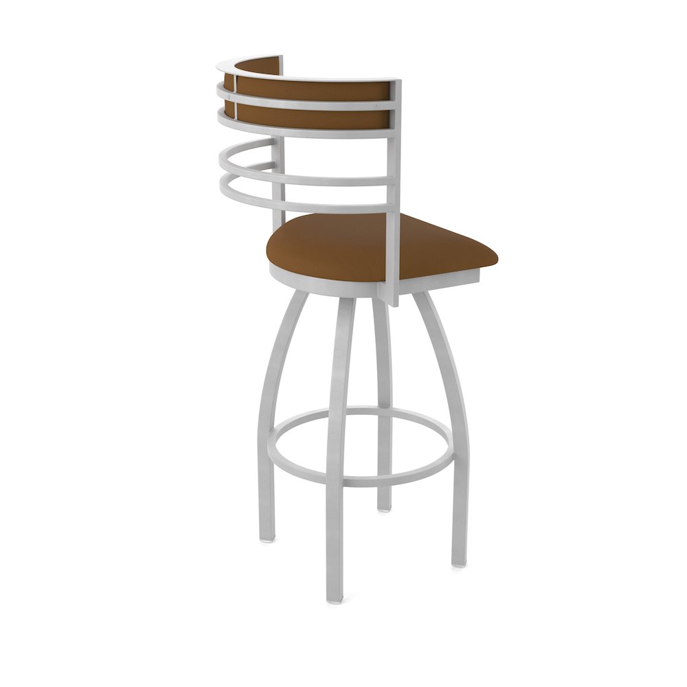 Swivel Counter Stool with Anodized Nickel Finish and Canter Thatch Seat and Back. Picture 2