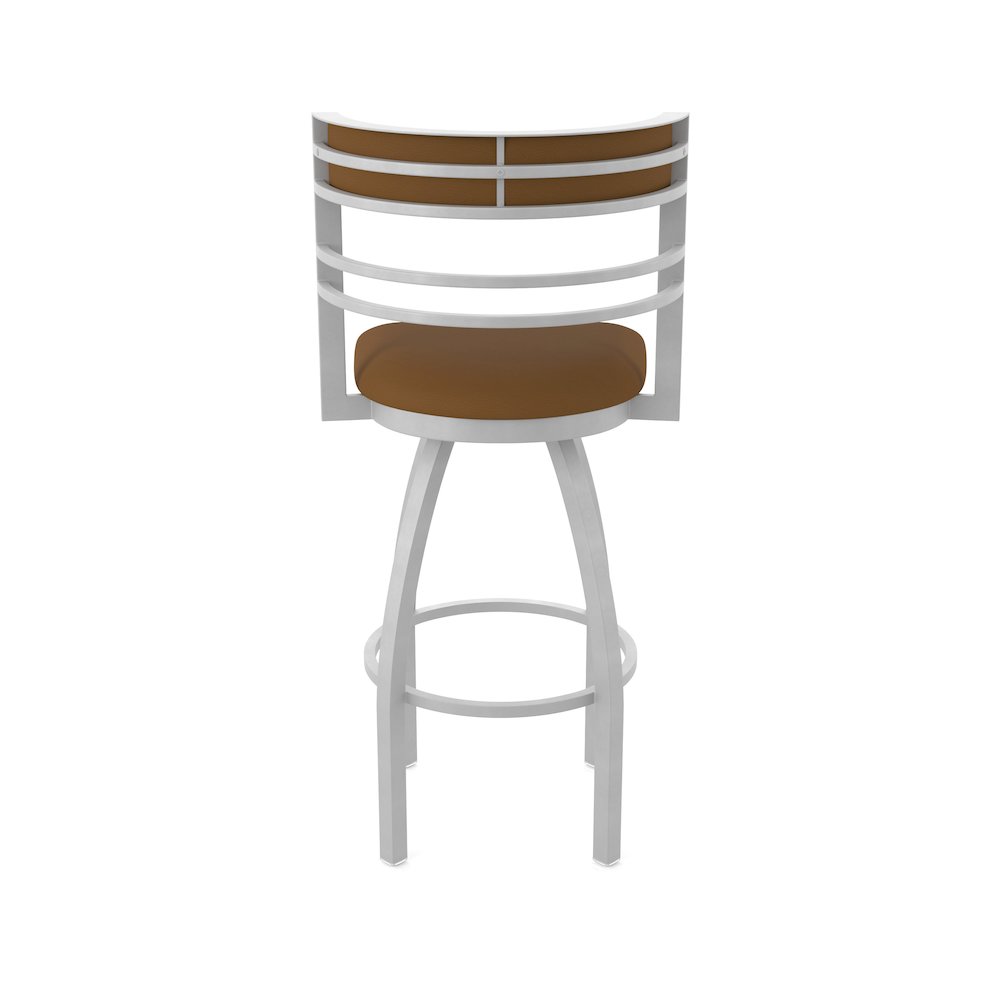 Swivel Counter Stool with Anodized Nickel Finish and Canter Thatch Seat and Back. Picture 6