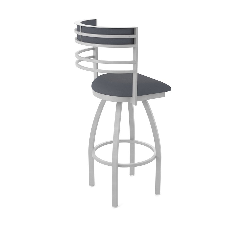 Swivel Counter Stool with Anodized Nickel Finish and Canter Storm Seat and Back. Picture 2