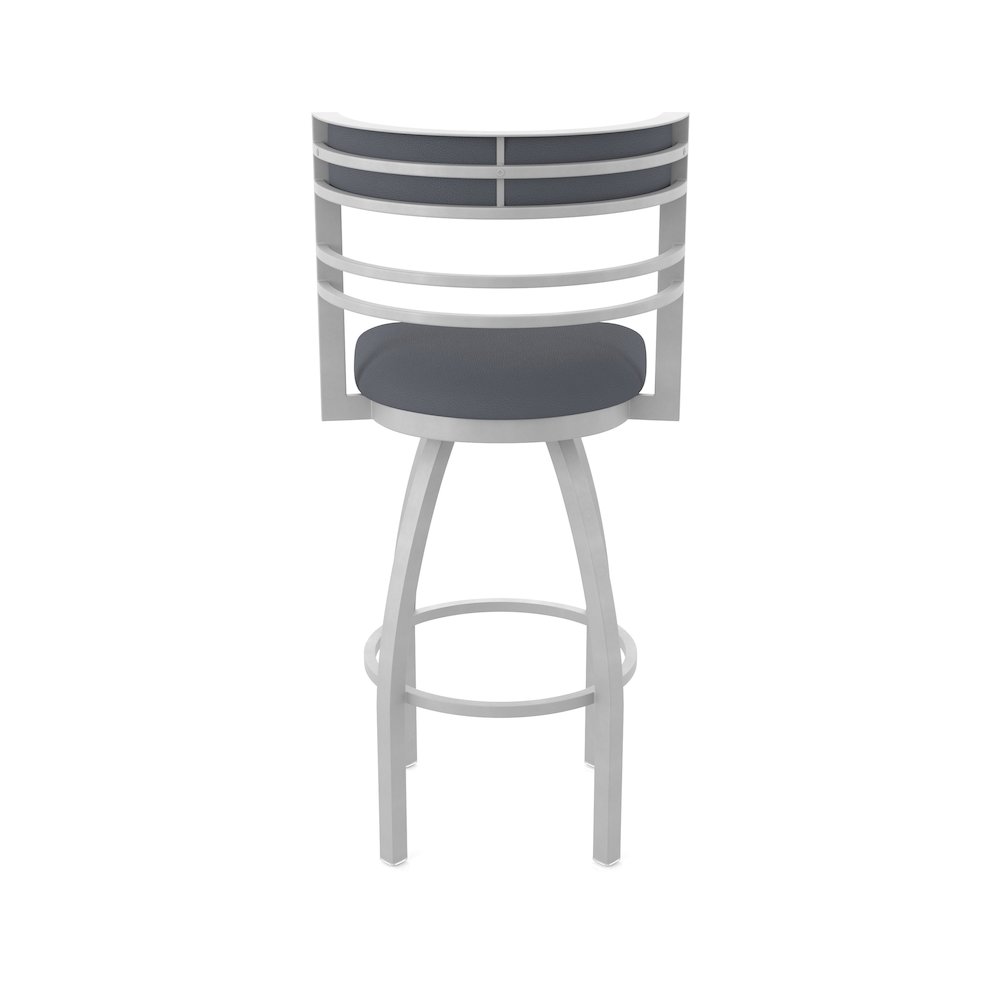 Swivel Counter Stool with Anodized Nickel Finish and Canter Storm Seat and Back. Picture 6