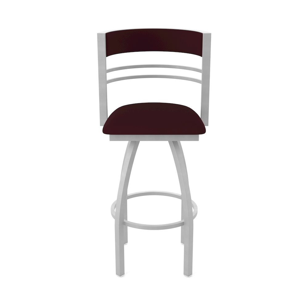 Swivel Counter Stool with Anodized Nickel Finish and Canter Bordeaux Seat. Picture 5