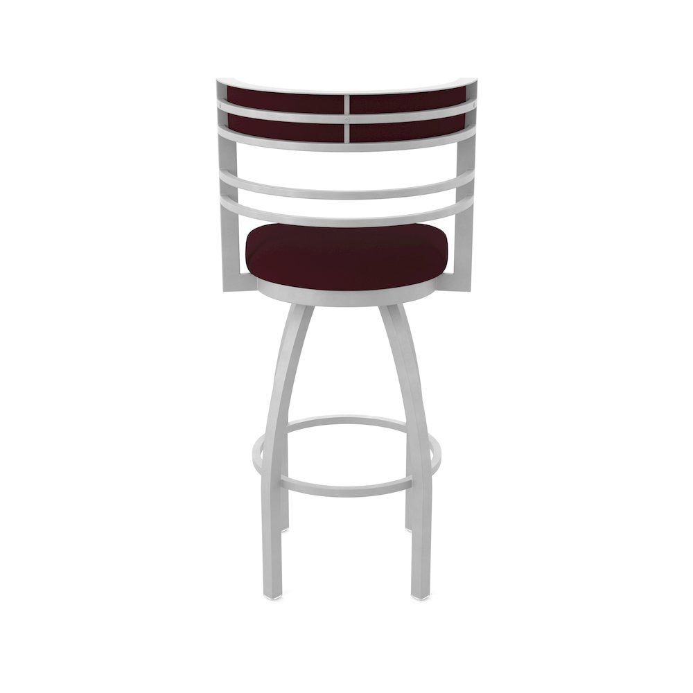 Swivel Counter Stool with Anodized Nickel Finish and Canter Bordeaux Seat. Picture 6