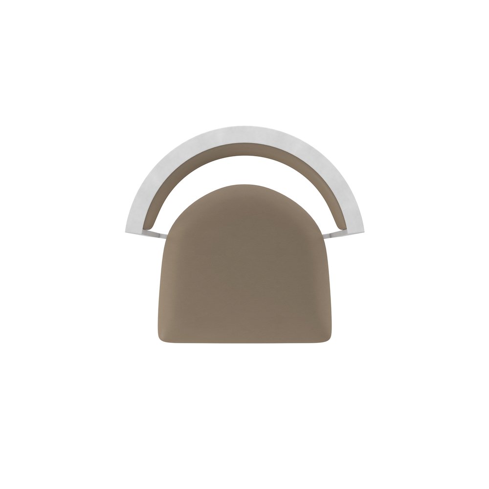 Swivel Counter Stool with Anodized Nickel Finish and Canter Earth Seat and Back. Picture 3