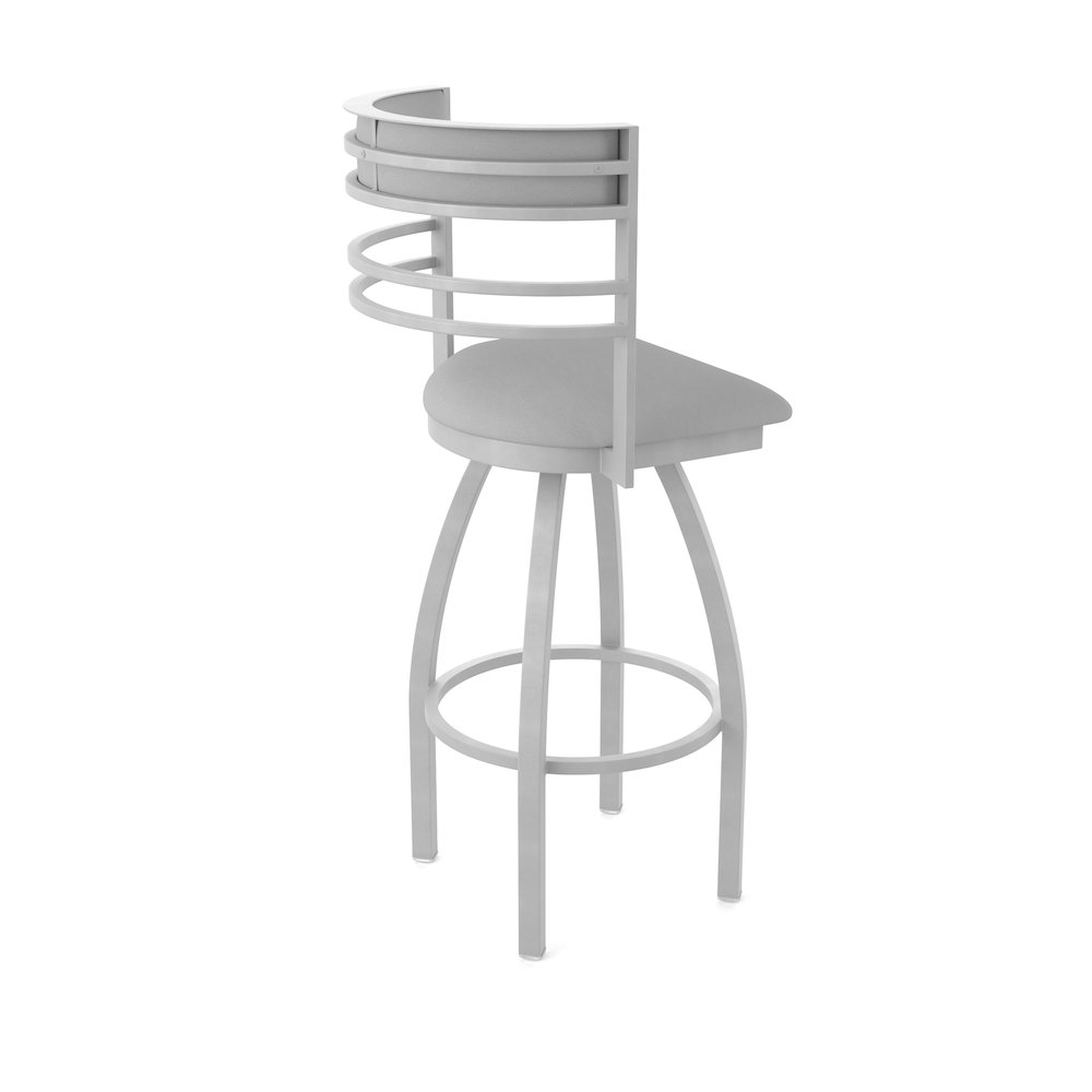 Swivel Counter Stool with Anodized Nickel Finish and Canter Folkstone Grey Seat. Picture 2