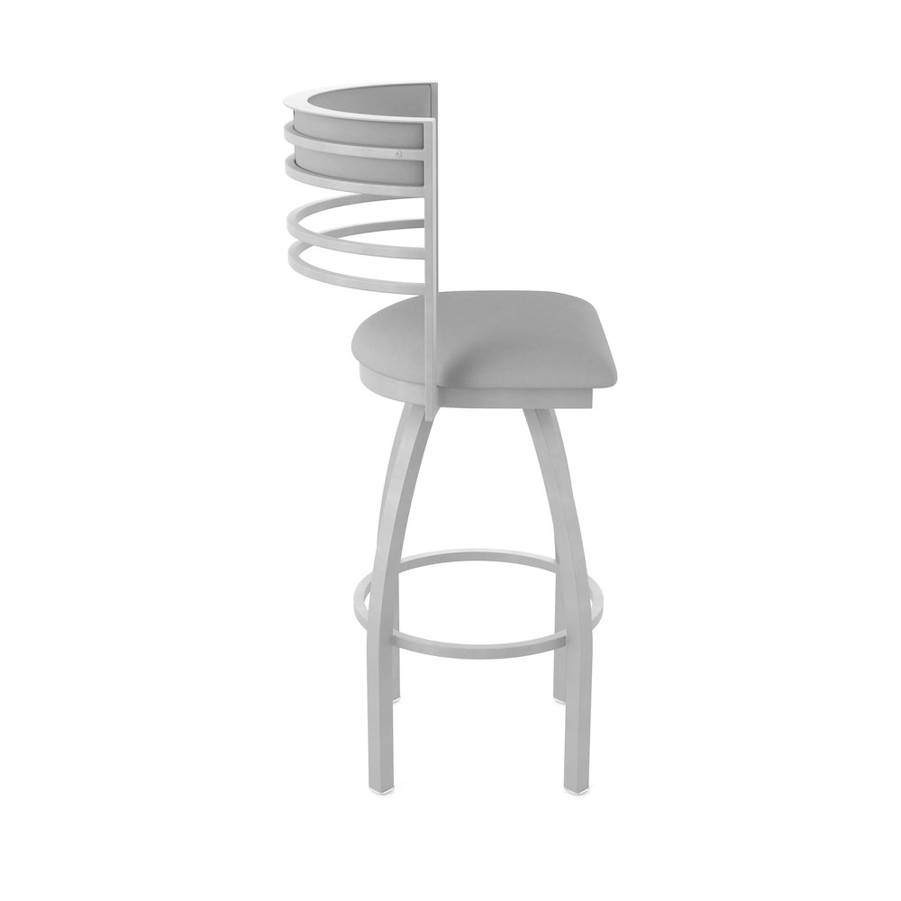 Swivel Counter Stool with Anodized Nickel Finish and Canter Folkstone Grey Seat. Picture 4