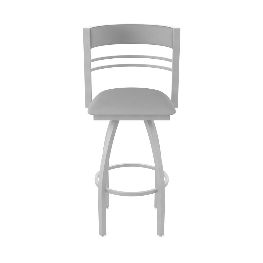 Swivel Counter Stool with Anodized Nickel Finish and Canter Folkstone Grey Seat. Picture 5