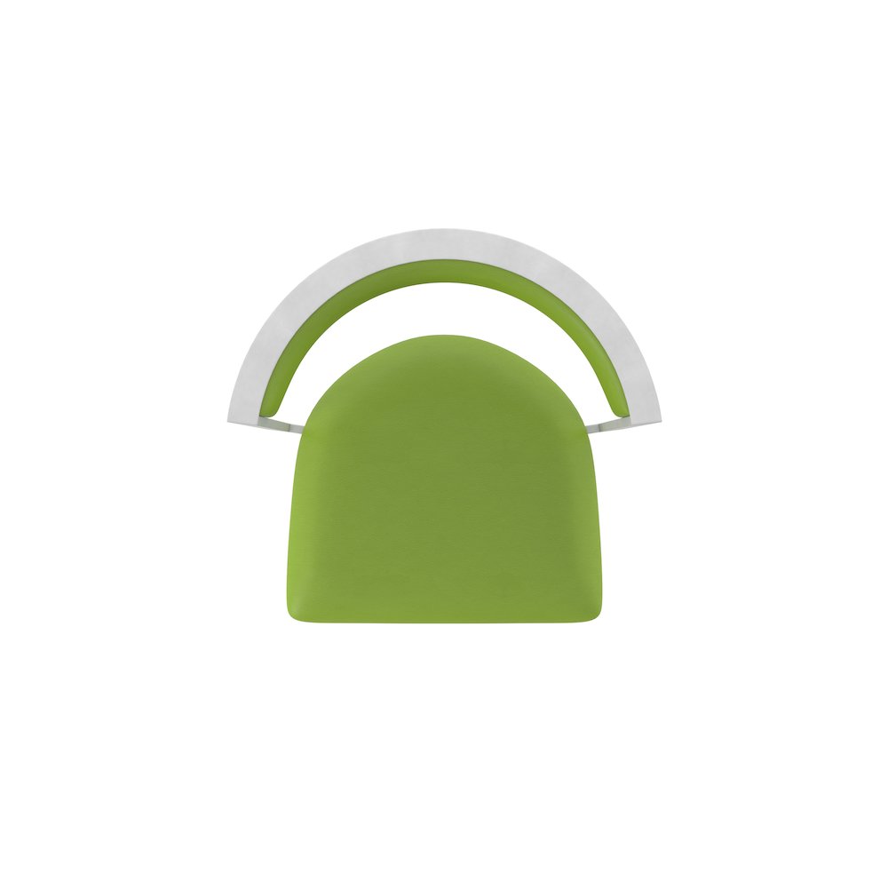 Swivel Counter Stool with Anodized Nickel Finish and Canter Kiwi Green Seat. Picture 3