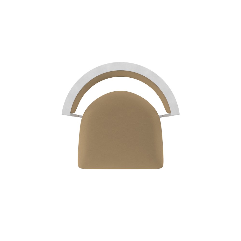 Swivel Counter Stool with Anodized Nickel Finish and Canter Sand Seat and Back. Picture 3