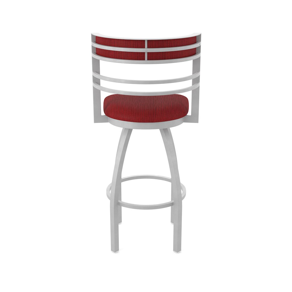 Swivel Counter Stool with Anodized Nickel Finish and Graph Ruby Seat and Back. Picture 6