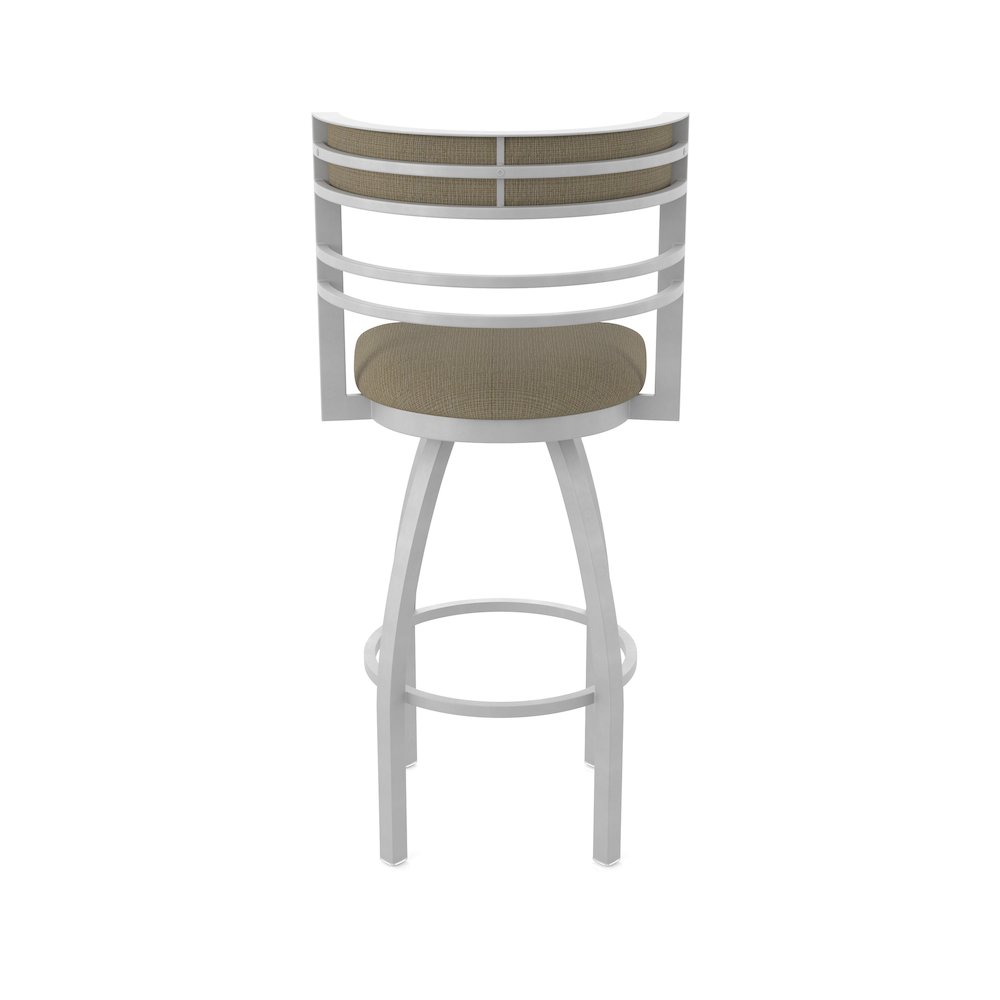 Swivel Counter Stool with Anodized Nickel Finish and Graph Cork Seat and Back. Picture 6
