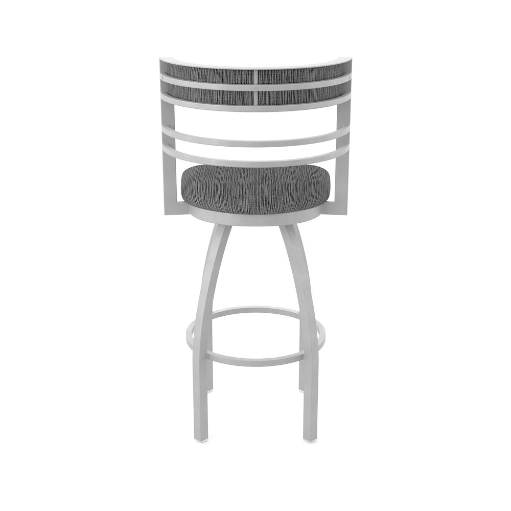 Swivel Counter Stool with Anodized Nickel Finish and Graph Coal Seat and Back. Picture 6