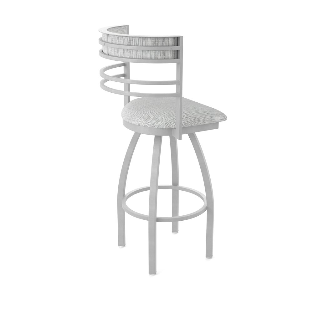 Swivel Counter Stool with Anodized Nickel Finish and Graph Alpine Seat and Back. Picture 2