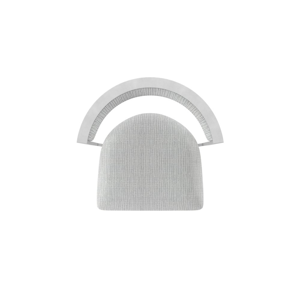 Swivel Counter Stool with Anodized Nickel Finish and Graph Alpine Seat and Back. Picture 3