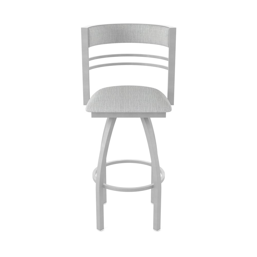 Swivel Counter Stool with Anodized Nickel Finish and Graph Alpine Seat and Back. Picture 5