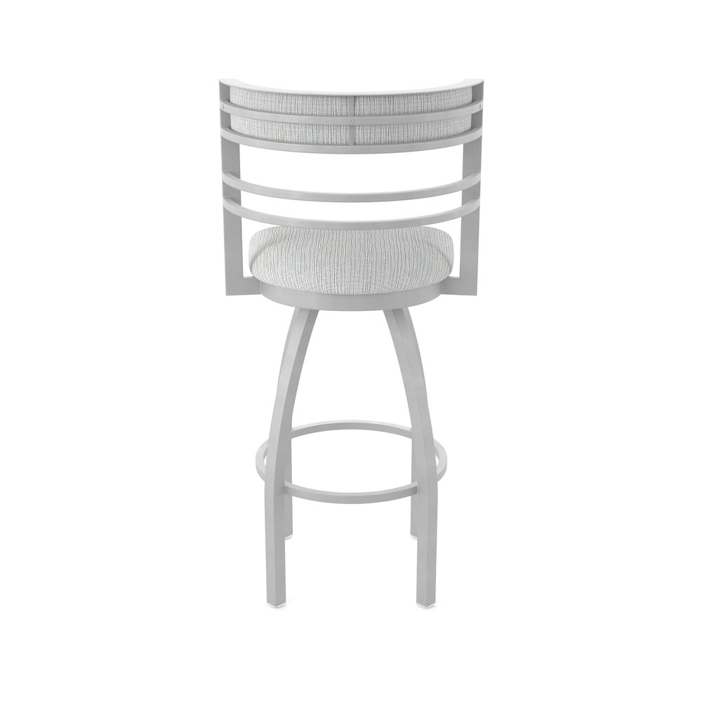 Swivel Counter Stool with Anodized Nickel Finish and Graph Alpine Seat and Back. Picture 6