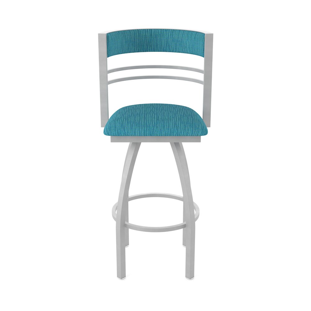 Swivel Counter Stool with Anodized Nickel Finish and Graph Tidal Seat and Back. Picture 5
