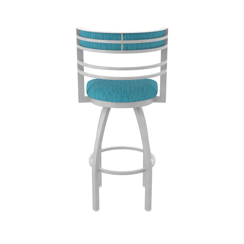 Swivel Counter Stool with Anodized Nickel Finish and Graph Tidal Seat and Back. Picture 6