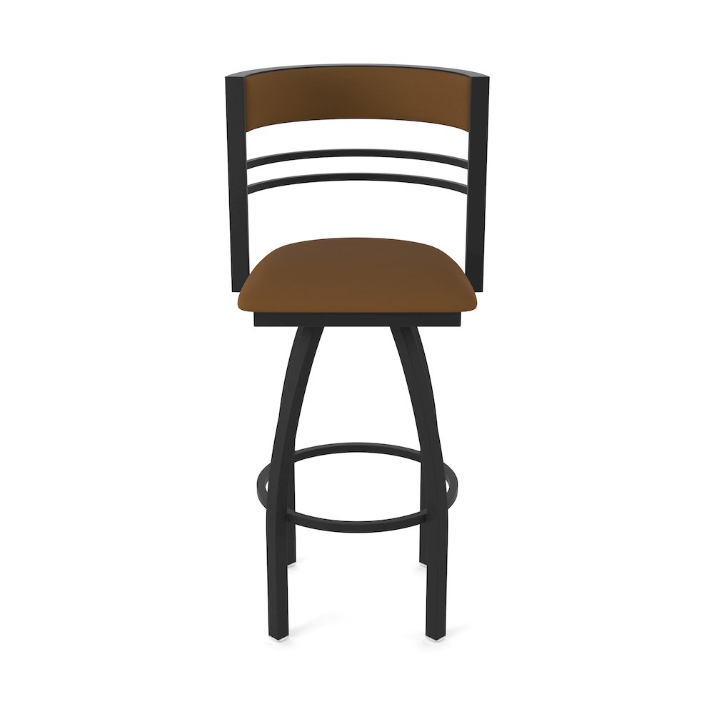 Swivel Counter Stool with Black Wrinkle Finish and Canter Thatch Seat and Back. Picture 5