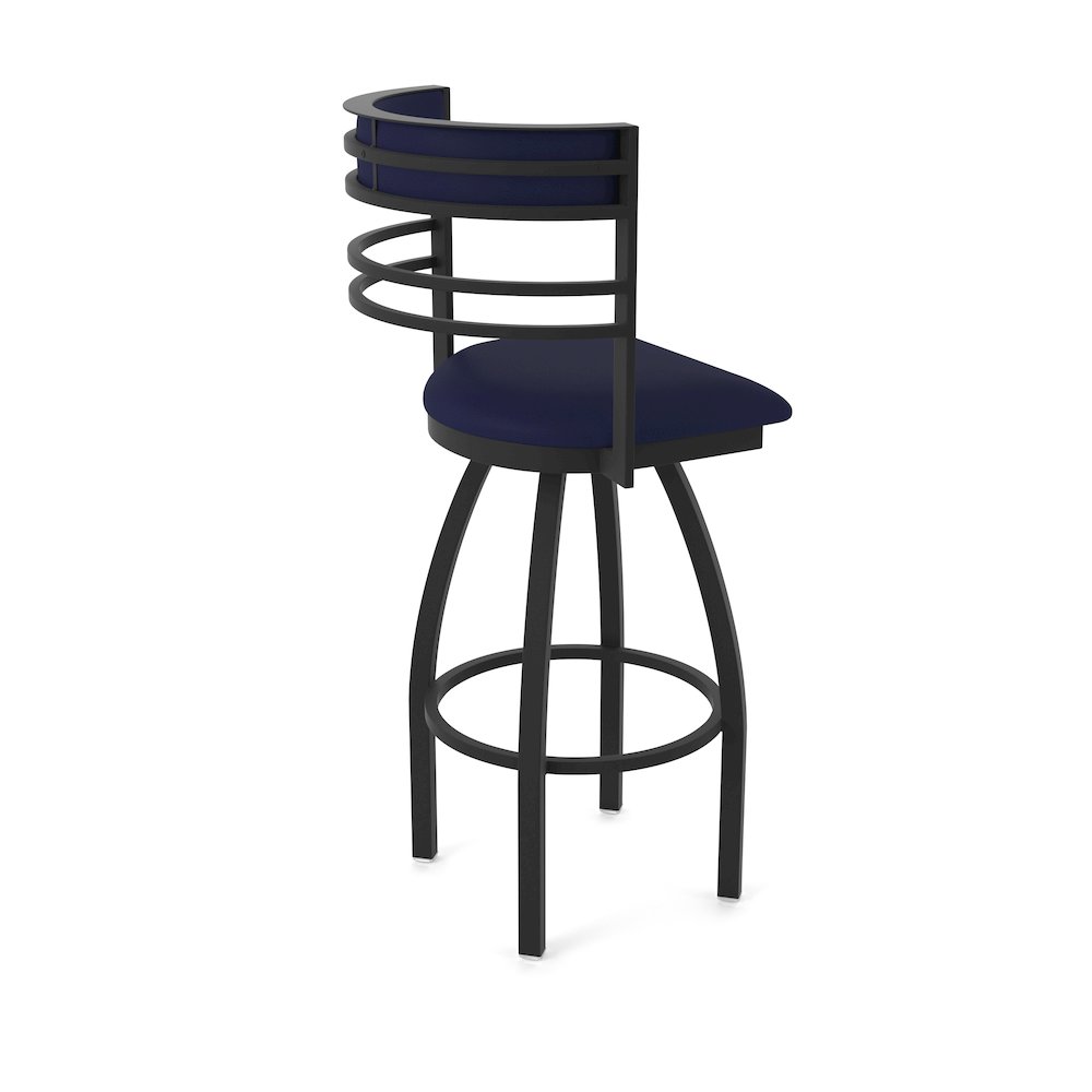 Swivel Counter Stool with Black Wrinkle Finish and Canter Twilight Seat and Back. Picture 2