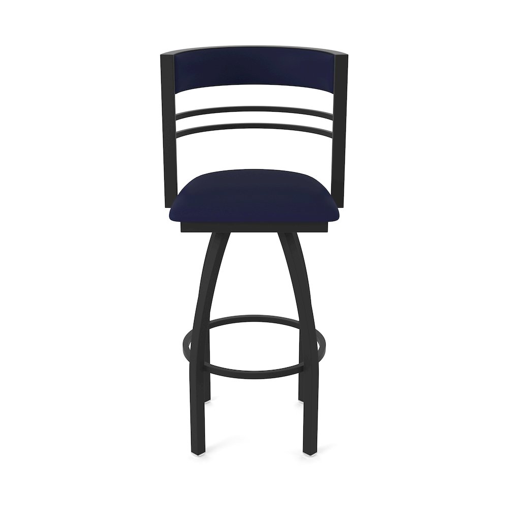Swivel Counter Stool with Black Wrinkle Finish and Canter Twilight Seat and Back. Picture 5