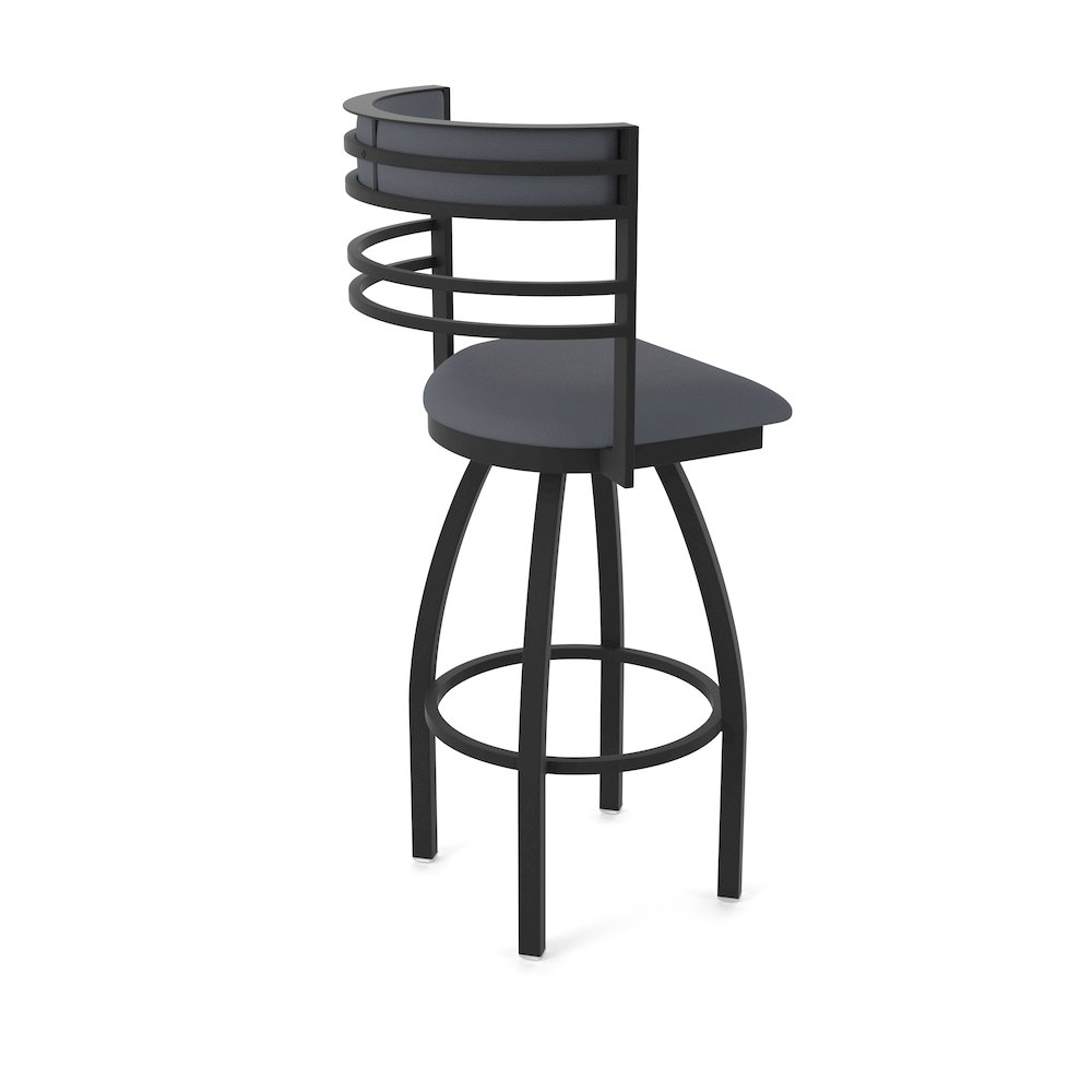 Swivel Counter Stool with Black Wrinkle Finish and Canter Storm Seat and Back. Picture 2