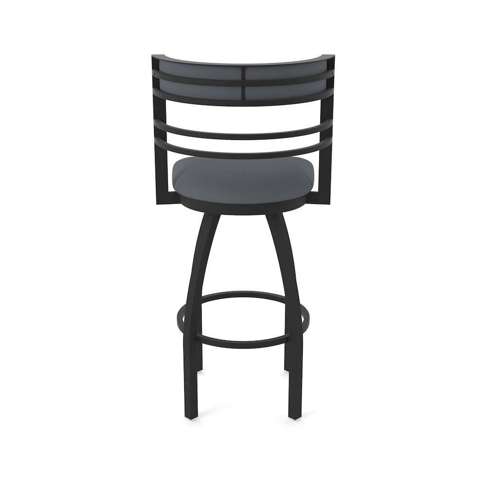 Swivel Counter Stool with Black Wrinkle Finish and Canter Storm Seat and Back. Picture 6