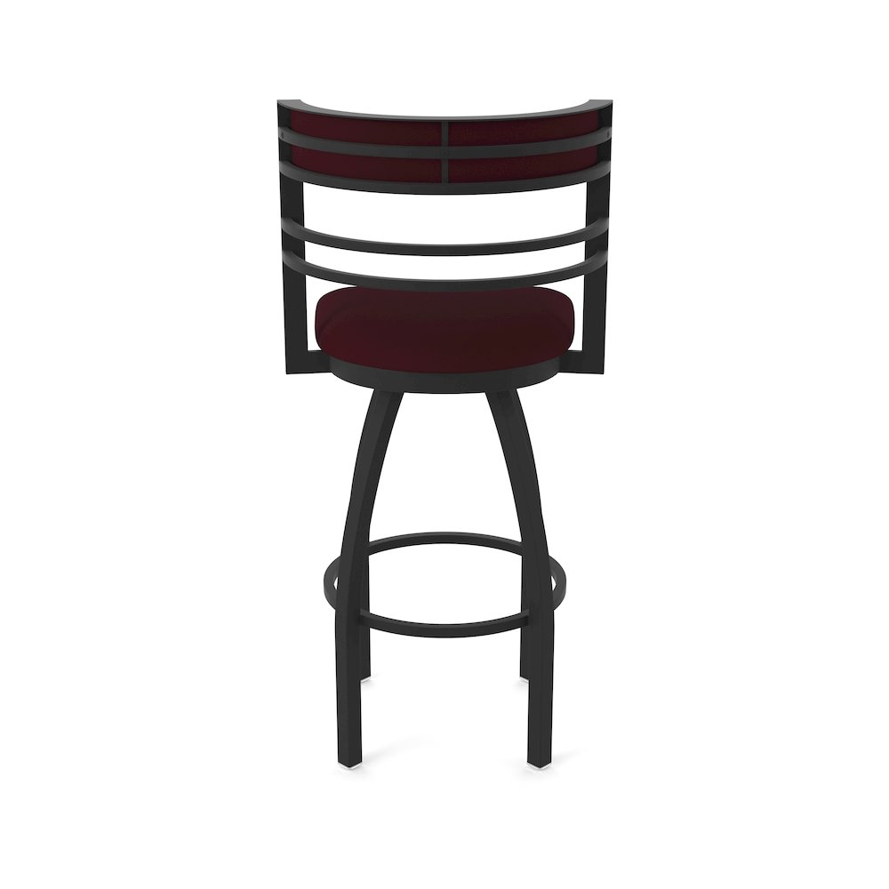 Swivel Counter Stool with Black Wrinkle Finish and Canter Bordeaux Seat and Back. Picture 6