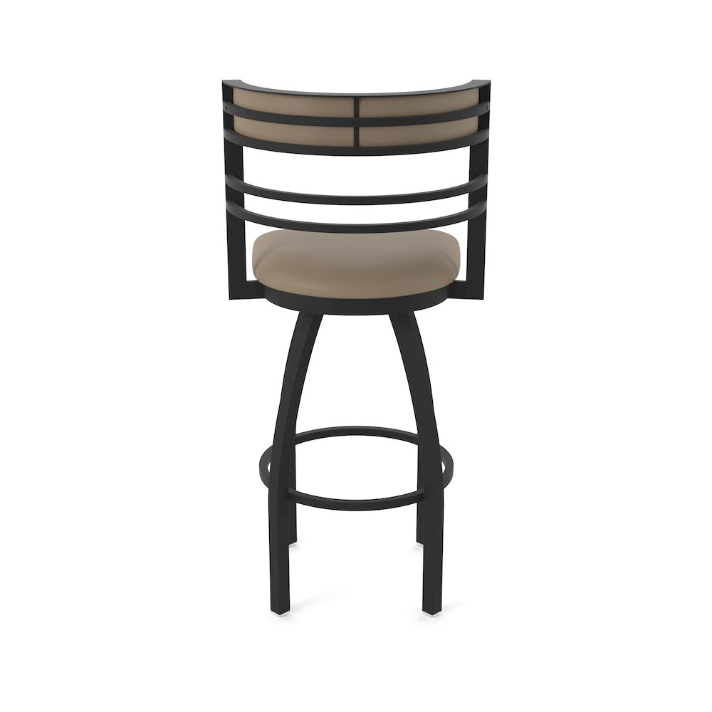 Swivel Counter Stool with Black Wrinkle Finish and Canter Earth Seat and Back. Picture 6