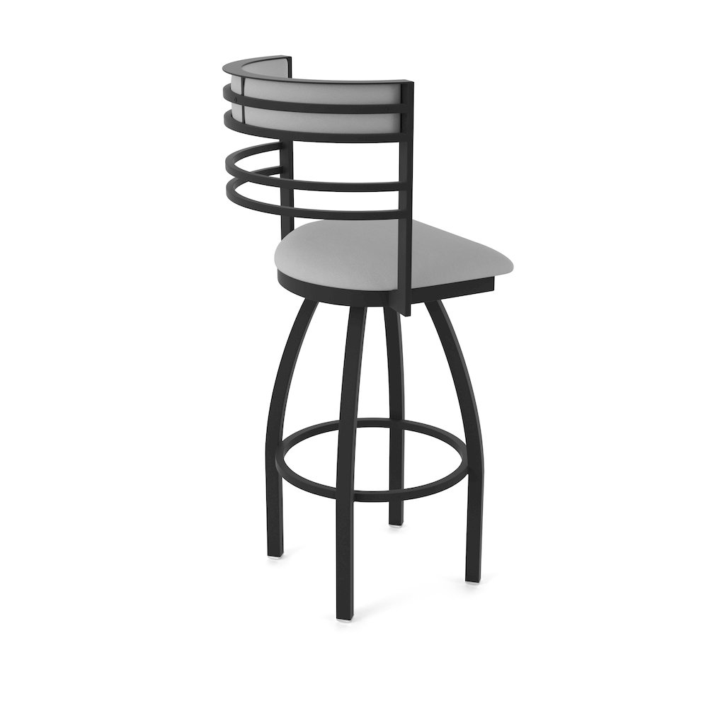 Swivel Counter Stool with Black Wrinkle Finish and Canter Folkstone Grey Seat. Picture 2