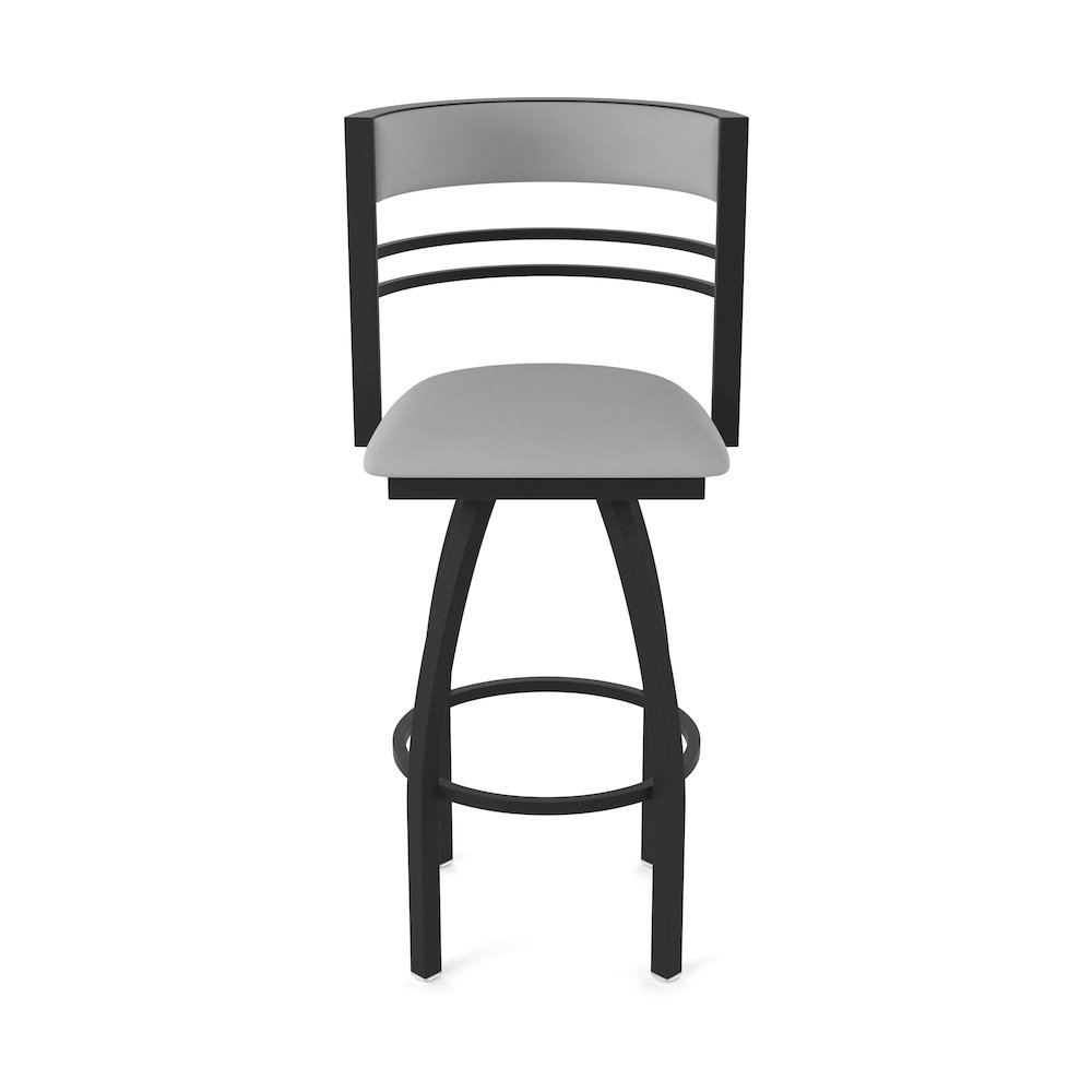 Swivel Counter Stool with Black Wrinkle Finish and Canter Folkstone Grey Seat. Picture 5