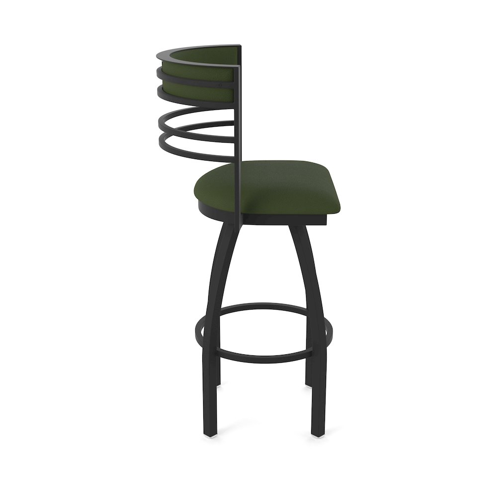 Swivel Counter Stool with Black Wrinkle Finish and Canter Pine Seat and Back. Picture 4