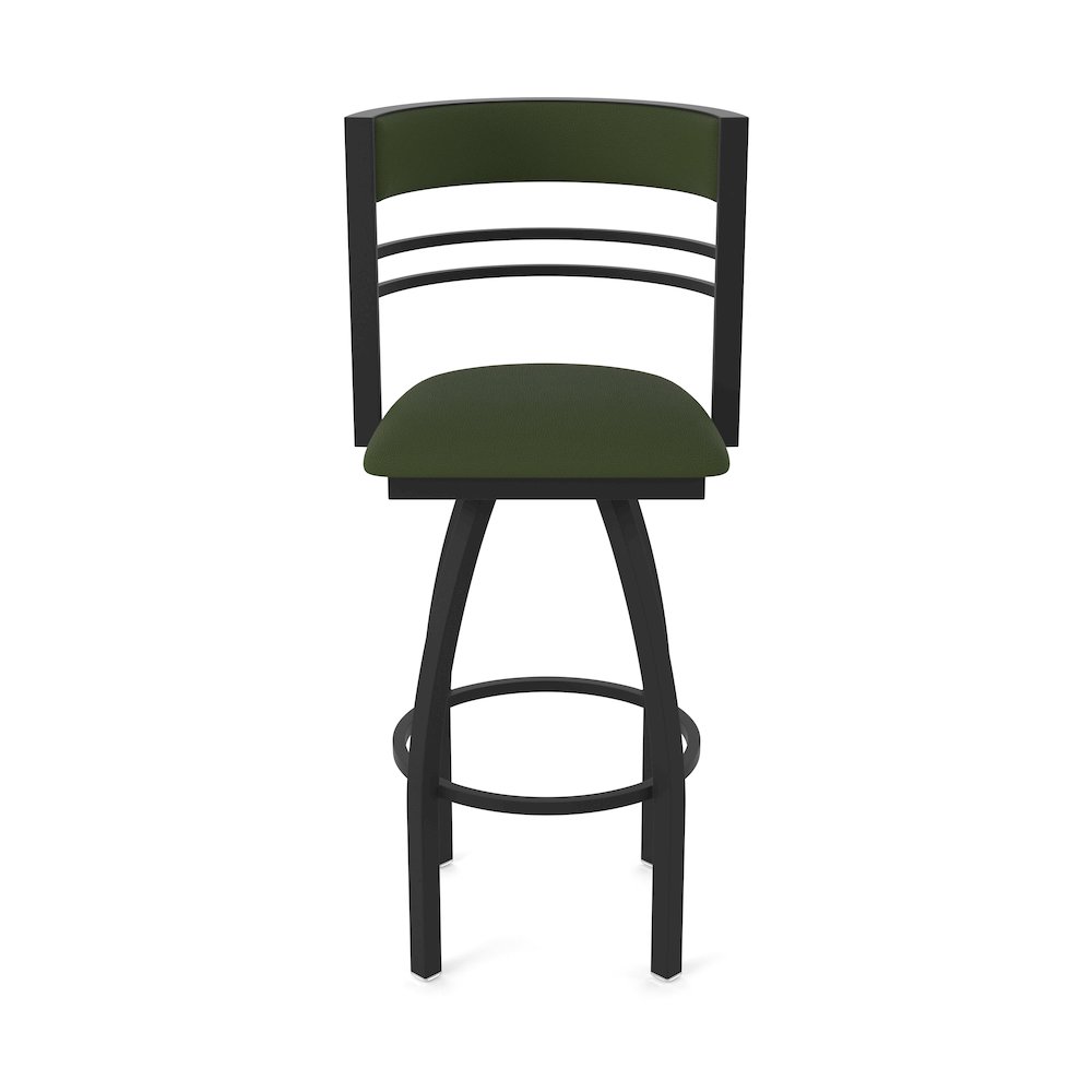 Swivel Counter Stool with Black Wrinkle Finish and Canter Pine Seat and Back. Picture 5