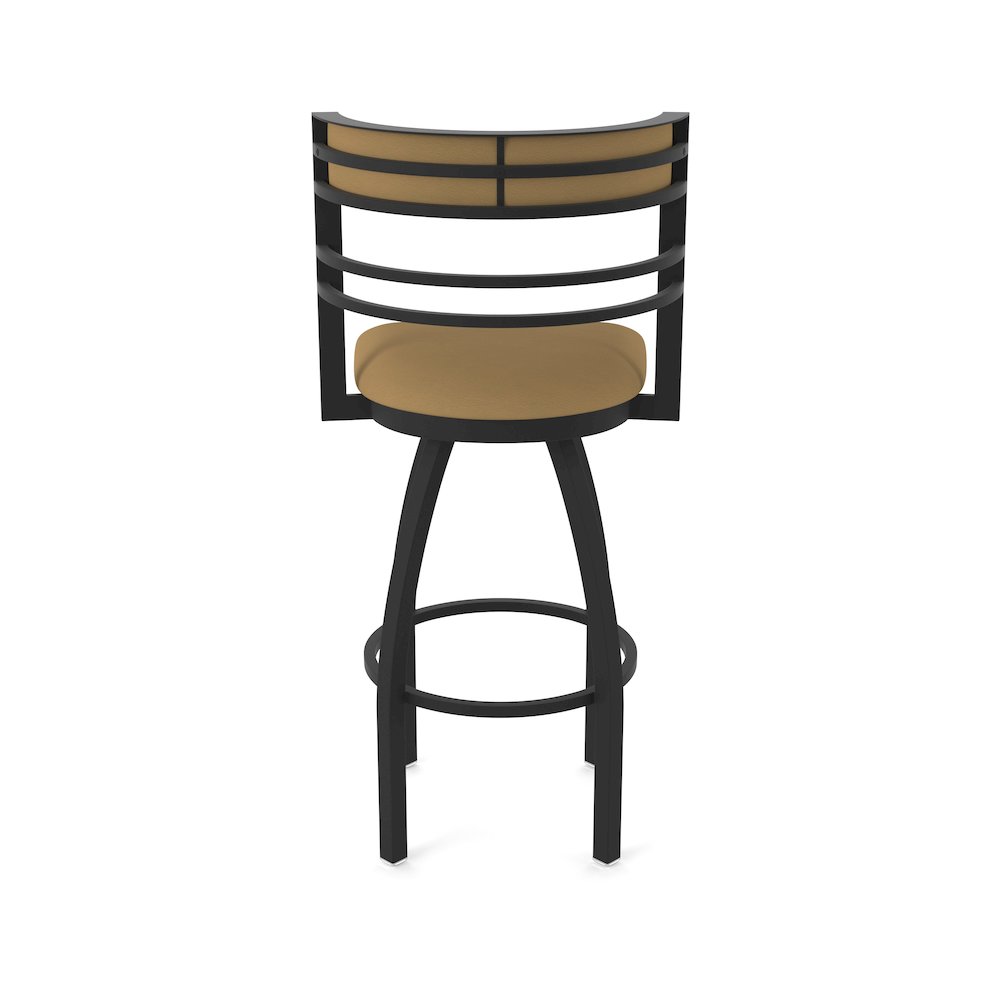 Swivel Counter Stool with Black Wrinkle Finish and Canter Saddle Seat and Back. Picture 6