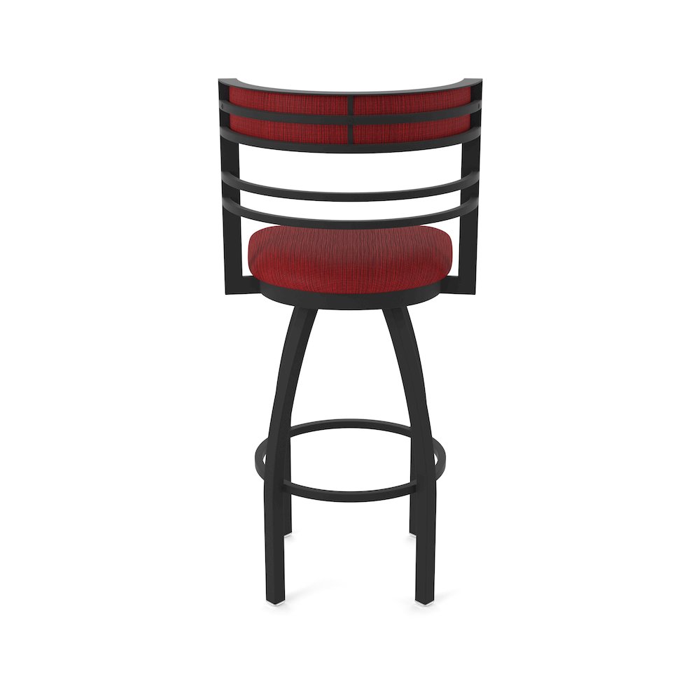 Swivel Counter Stool with Black Wrinkle Finish and Graph Ruby Seat and Back. Picture 6