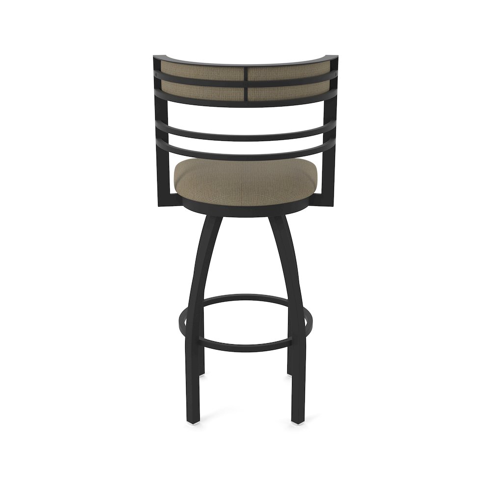 Swivel Counter Stool with Black Wrinkle Finish and Graph Cork Seat and Back. Picture 6
