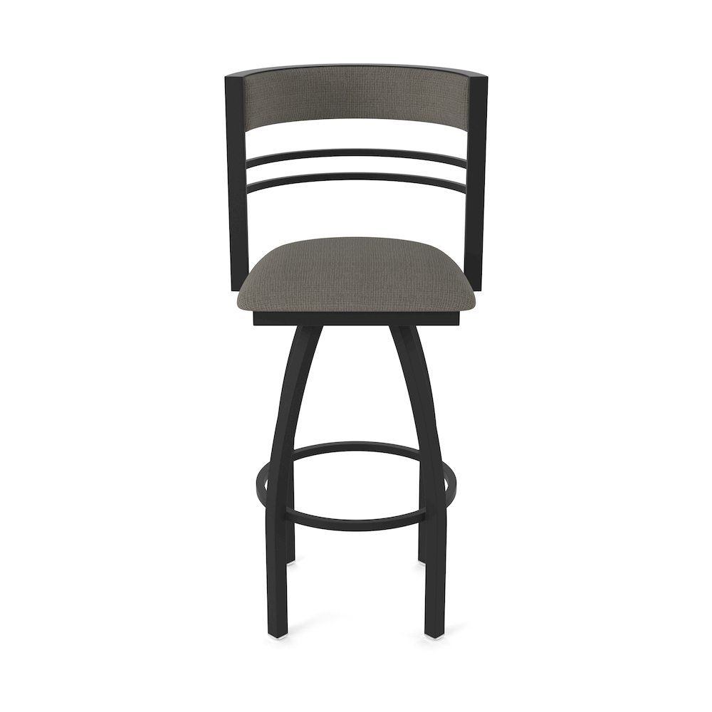 Swivel Counter Stool with Black Wrinkle Finish and Graph Chalice Seat and Back. Picture 5