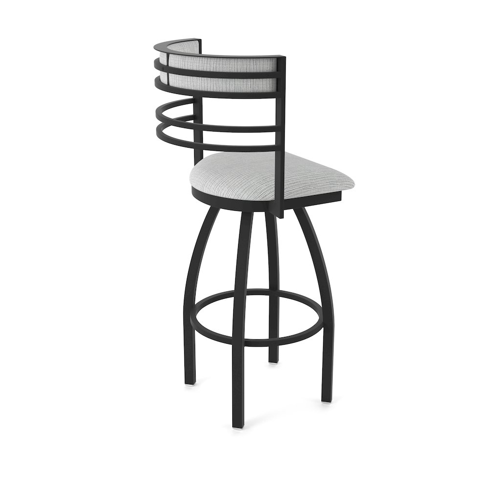 Swivel Counter Stool with Black Wrinkle Finish and Graph Alpine Seat and Back. Picture 2