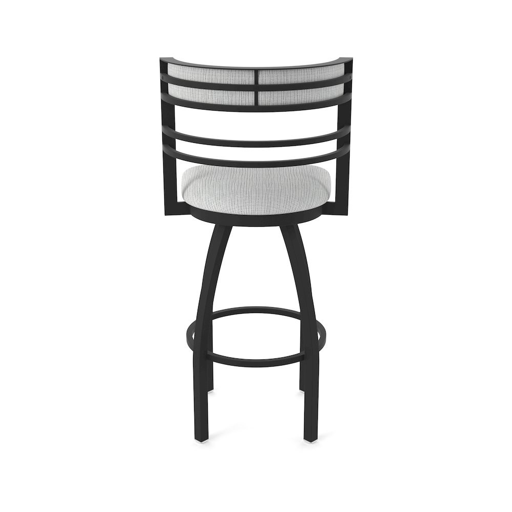 Swivel Counter Stool with Black Wrinkle Finish and Graph Alpine Seat and Back. Picture 6