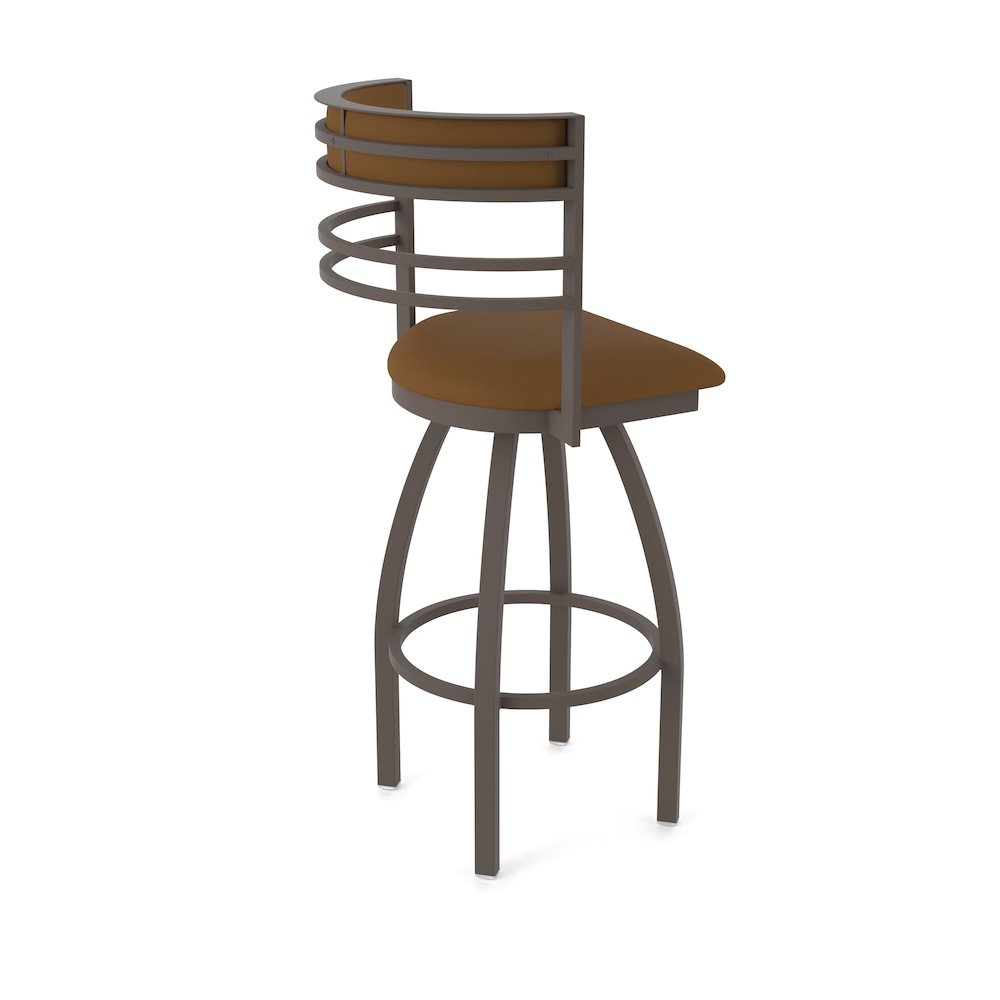 Swivel Counter Stool with Bronze Finish and Canter Thatch Seat and Back. Picture 2