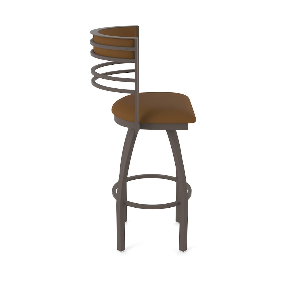 Swivel Counter Stool with Bronze Finish and Canter Thatch Seat and Back. Picture 4